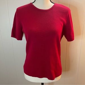 Talbots Solid Knit Short Sleeve Top.